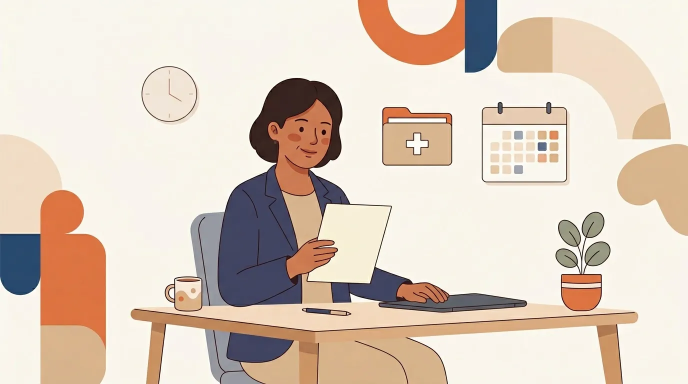 Femme souriante travaillant sur ordinateur portable au bureau