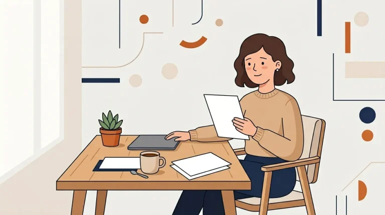 Femme souriante travaillant sur ordinateur portable au bureau