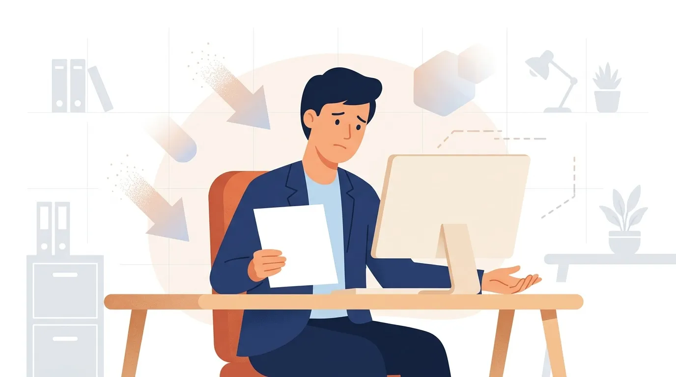 Homme en costume assis &agrave; son bureau avec ordinateur