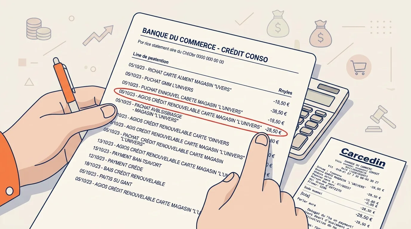 Relev&eacute; bancaire avec transactions d&eacute;taill&eacute;es et frais financiers