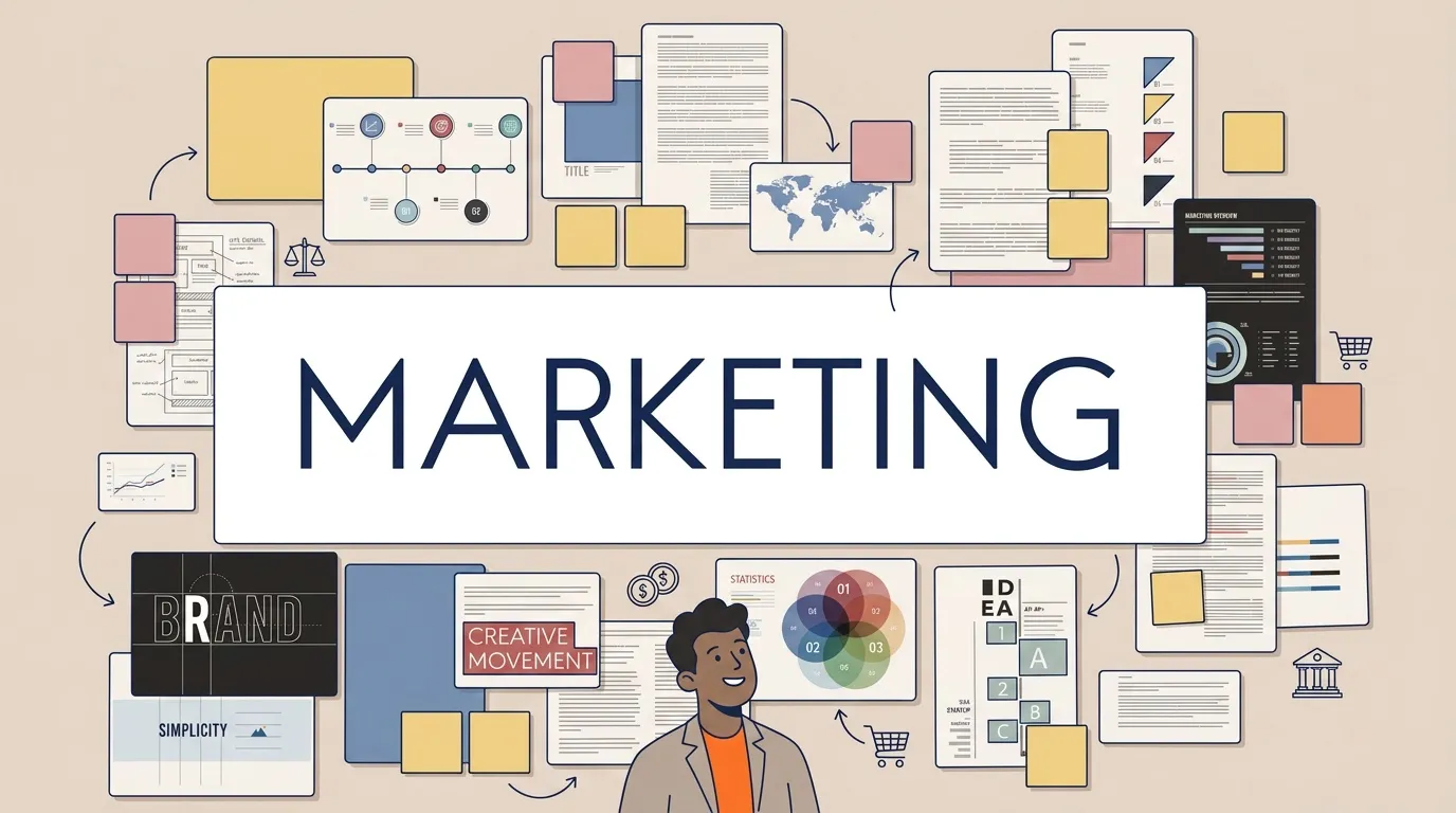 Illustration des éléments clés du marketing professionnel