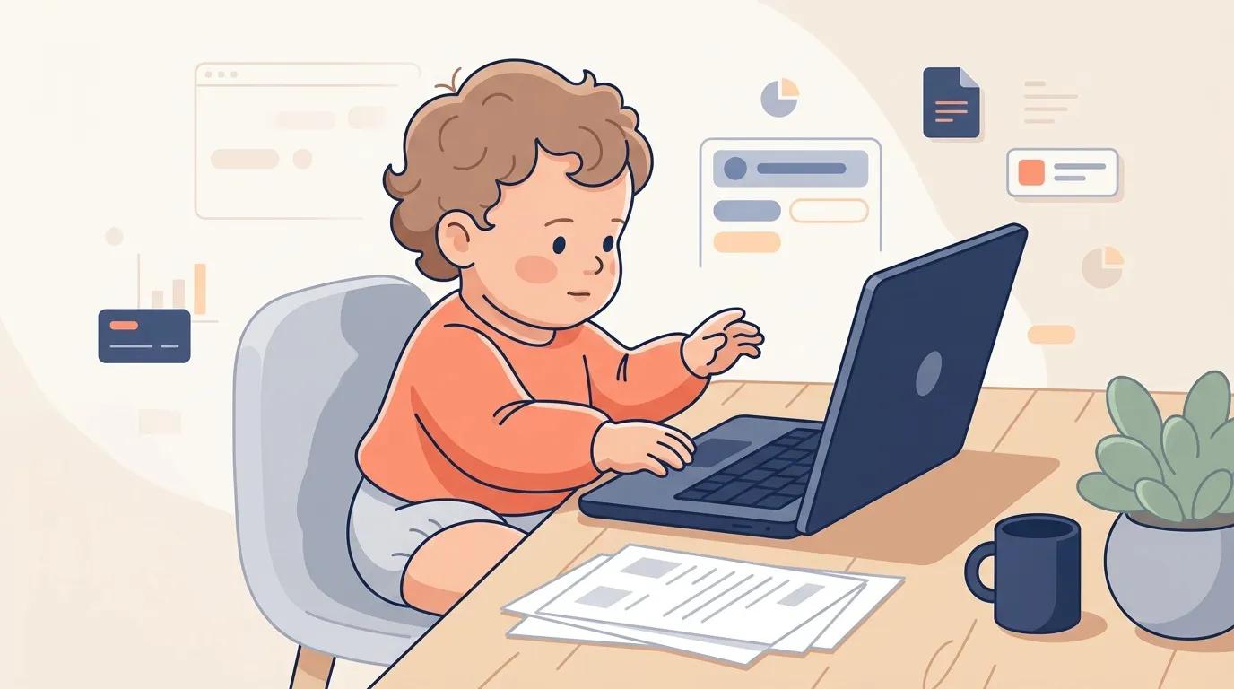Jeune enfant assis à un bureau utilisant un ordinateur portable