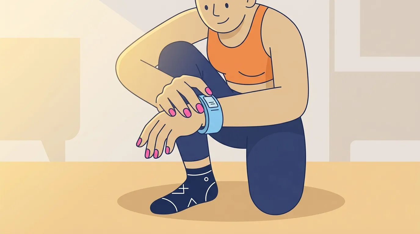 Femme vérifiant sa montre connectée de sport