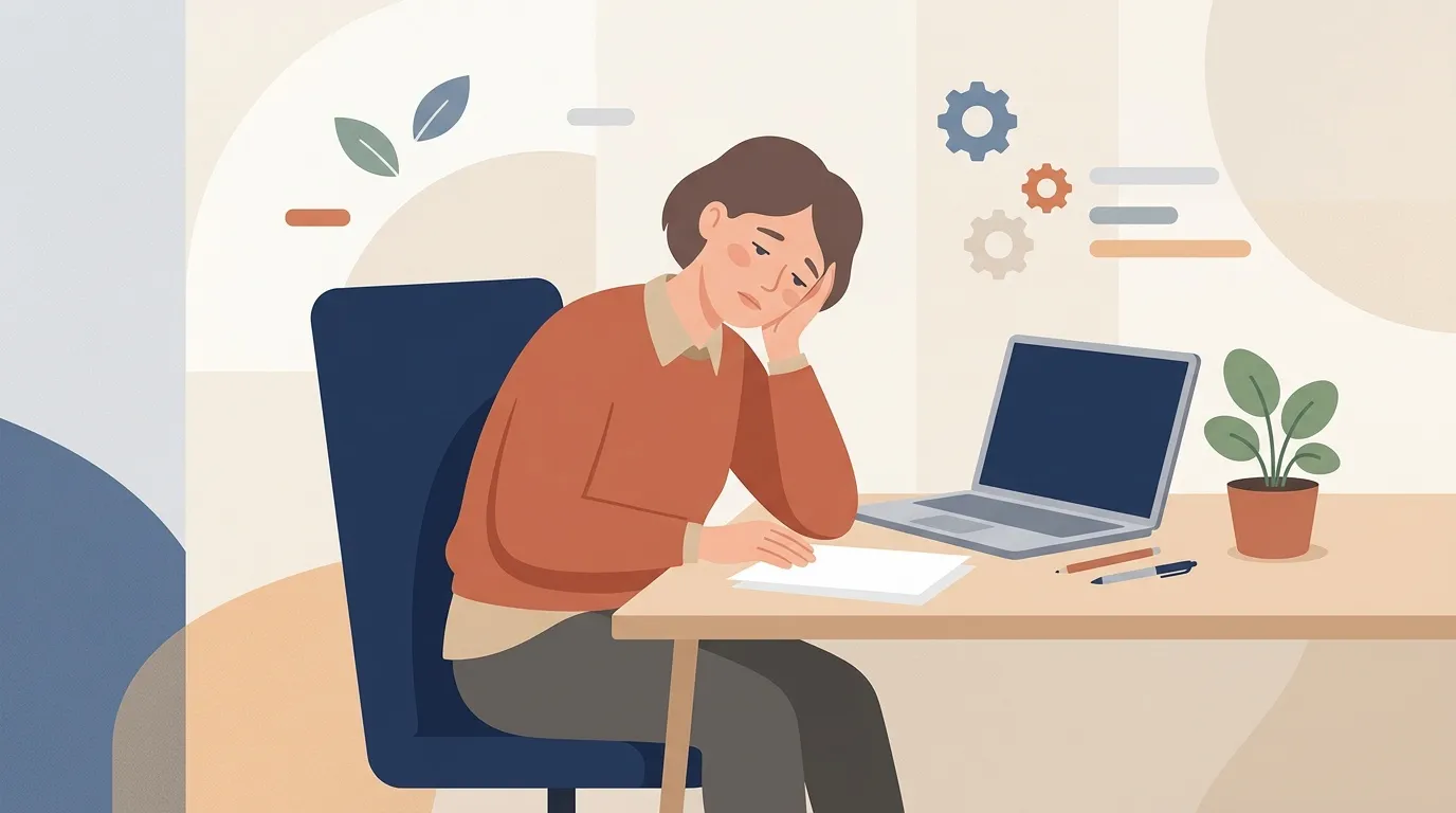 Femme assise à un bureau travaillant sur son ordinateur portable